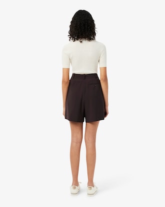 Bermudas oversized con pinzas de mezcla de lana