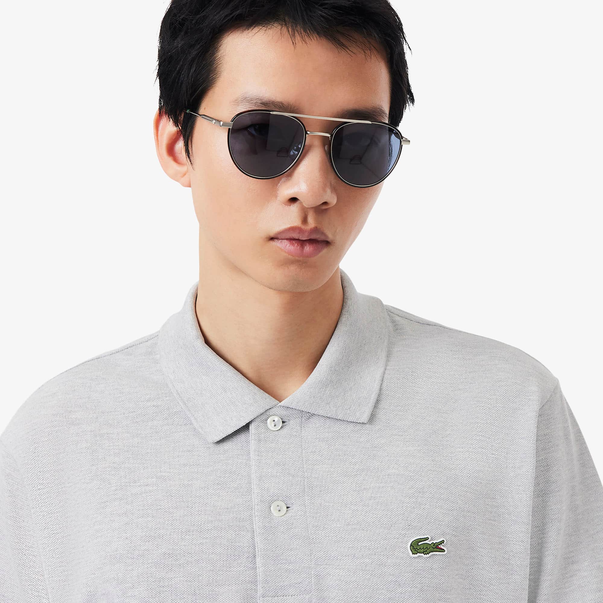 Polo Clássico Fit L.12.12 em Efeito Mescla - Lacoste - Novidades