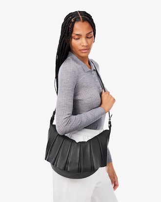 Cartera hobo de cuero mediana Lenglen