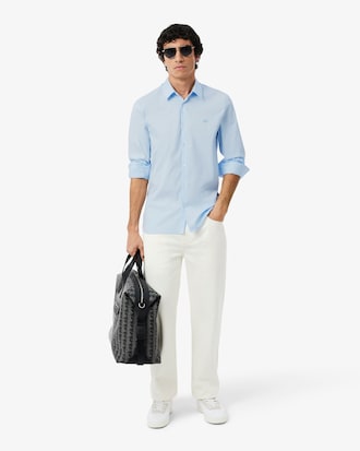 Camisa Slim Fit em Popeline Stretch