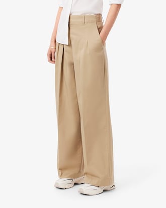 Pantalones De Gabardina Elastizada Wide Fit