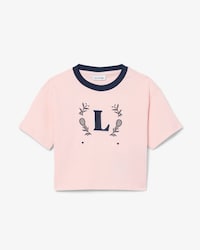Camiseta de Algod&atilde;o com Distintivo Contrastante