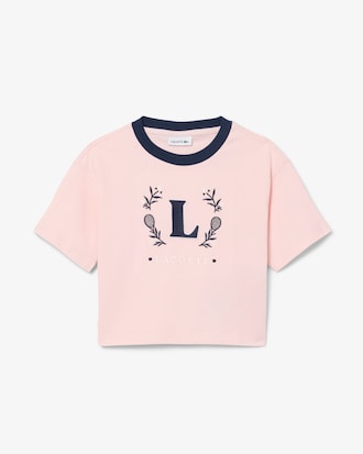 Camiseta de Algod&atilde;o com Distintivo Contrastante
