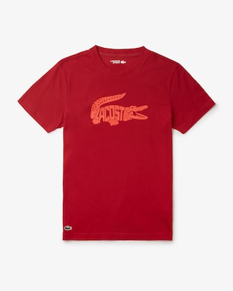 Camiseta Esportiva com Estampa de Crocodilo e Tecnologia Ultra-Dry