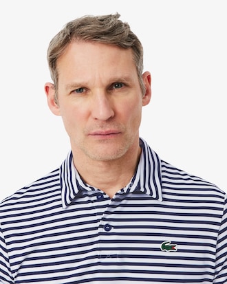 Regular Fit Ultra Dry Striped Golf Polo Shirt