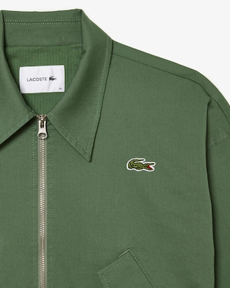 Jaqueta Harrington feminina em algod&atilde;o com z&iacute;per