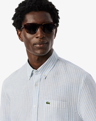 Camisa de Lino Manga Corta Fit Regular