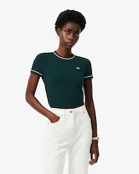 Camiseta de Malha com Acabamento Contrastante