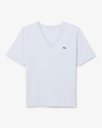 Camiseta de Algod&atilde;o com Gola V e Caimento Relaxado