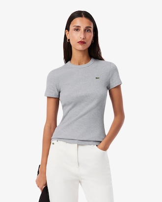 Camiseta de Algod&atilde;o Canelada com Caimento Ajustado