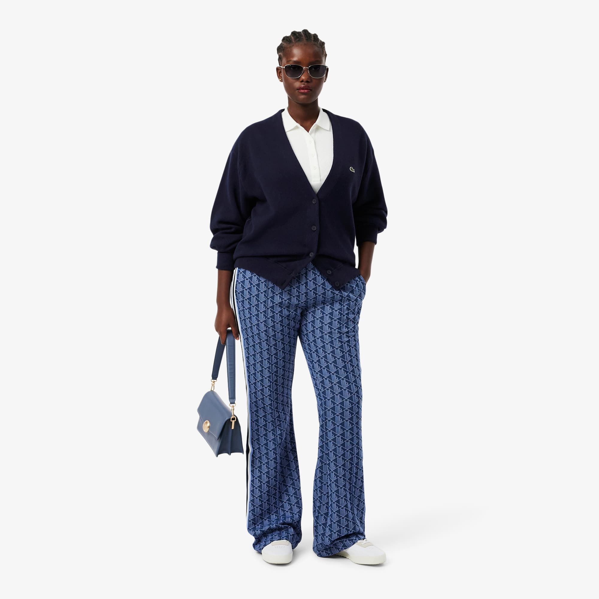 Cardigan Feminino Lacoste em Algodão Orgânico com Gola V