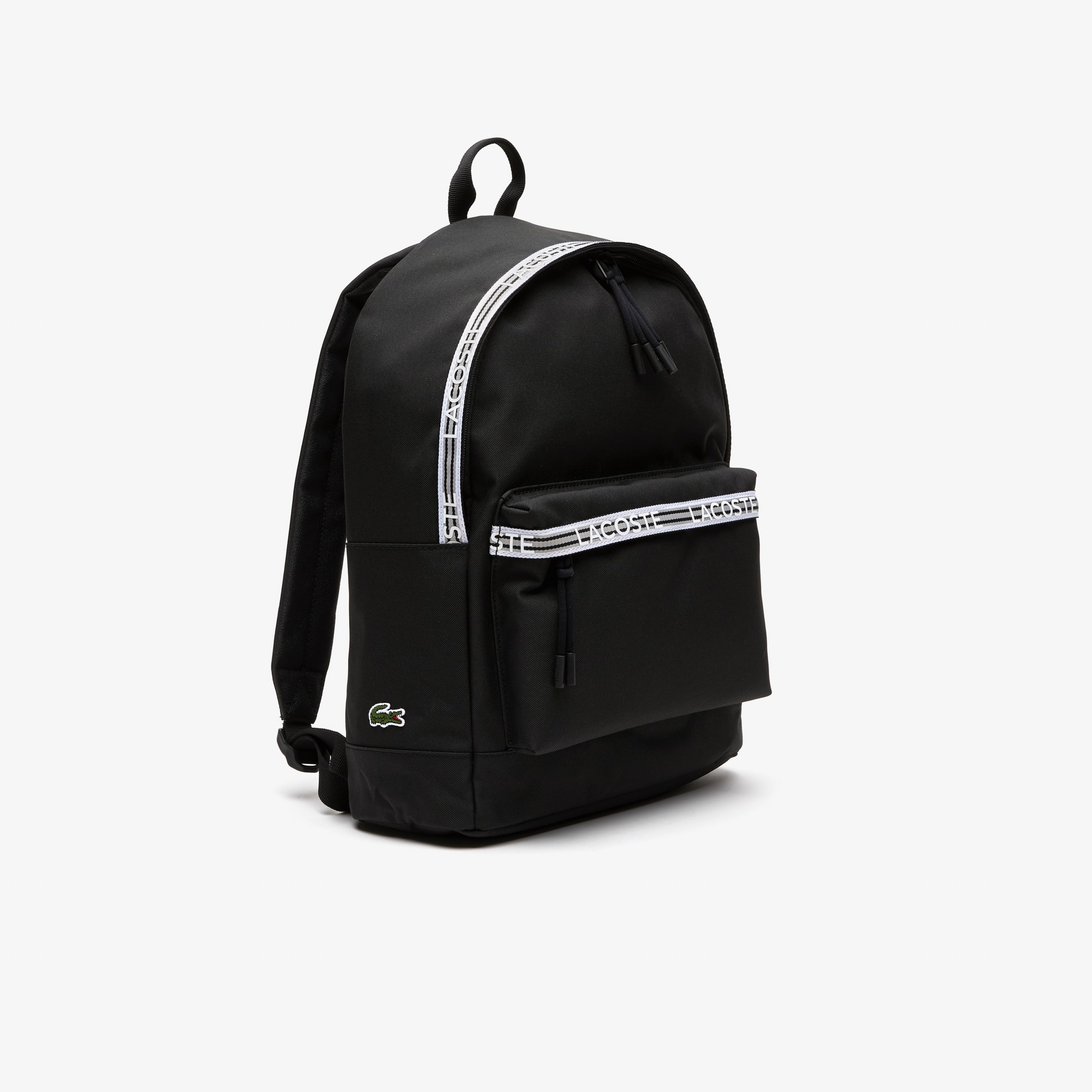 ネクロ男 Mochila unissex Lacoste Neocroc com zíper e logo nas alças