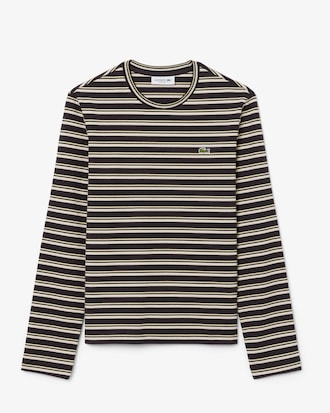 Camiseta de malha listrada de manga longa