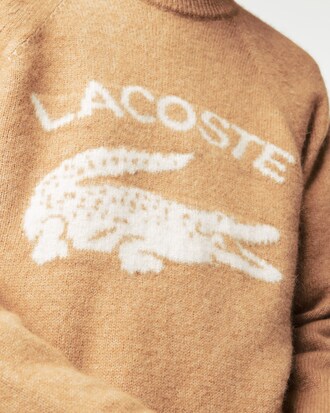 Su&eacute;ter masculino em mistura de alpaca com crocodilo contrastante