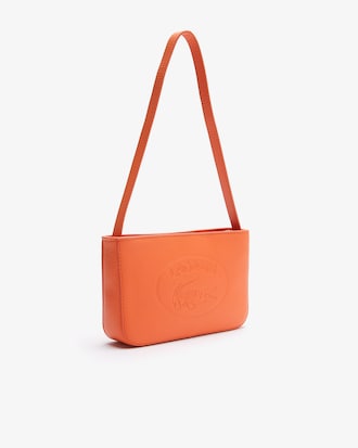 Bolsa de ombro feminina Croco Crew em couro granulado