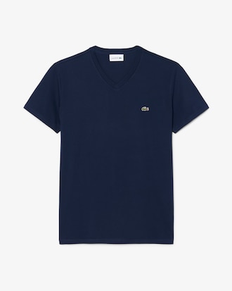 Camiseta de Algod&atilde;o Pima Leve com Gola V