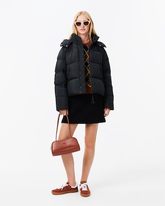 Jaqueta Puffer com Capuz com Caimento Relaxado