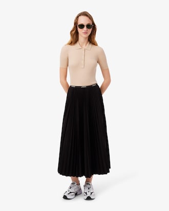 Pollera Plisada Larga Con Cintura Elastizada
