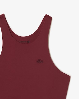 Top de mujer Lacoste Sport de secado rápido en poliamida reciclada elástica