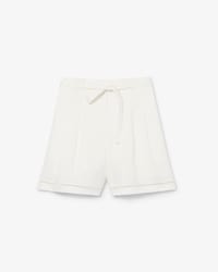 Bermudas de mezcla de lino con ca&iacute;da fluida y corte oversize