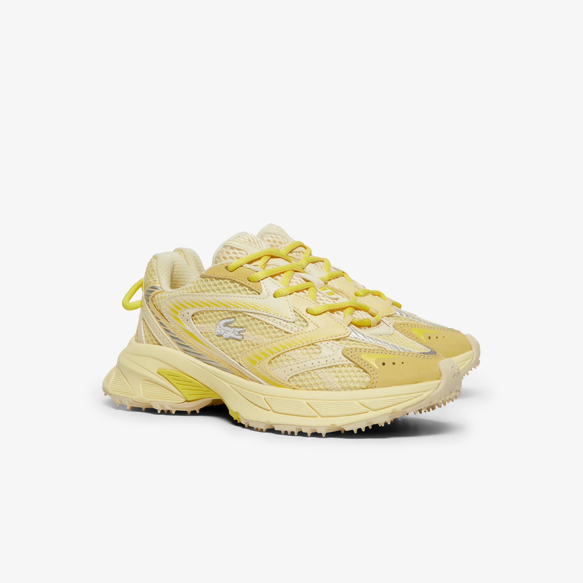 イエローコーナー Tênis de Malha Feminino L003 Neo Shot Lacoste em Dois Tons