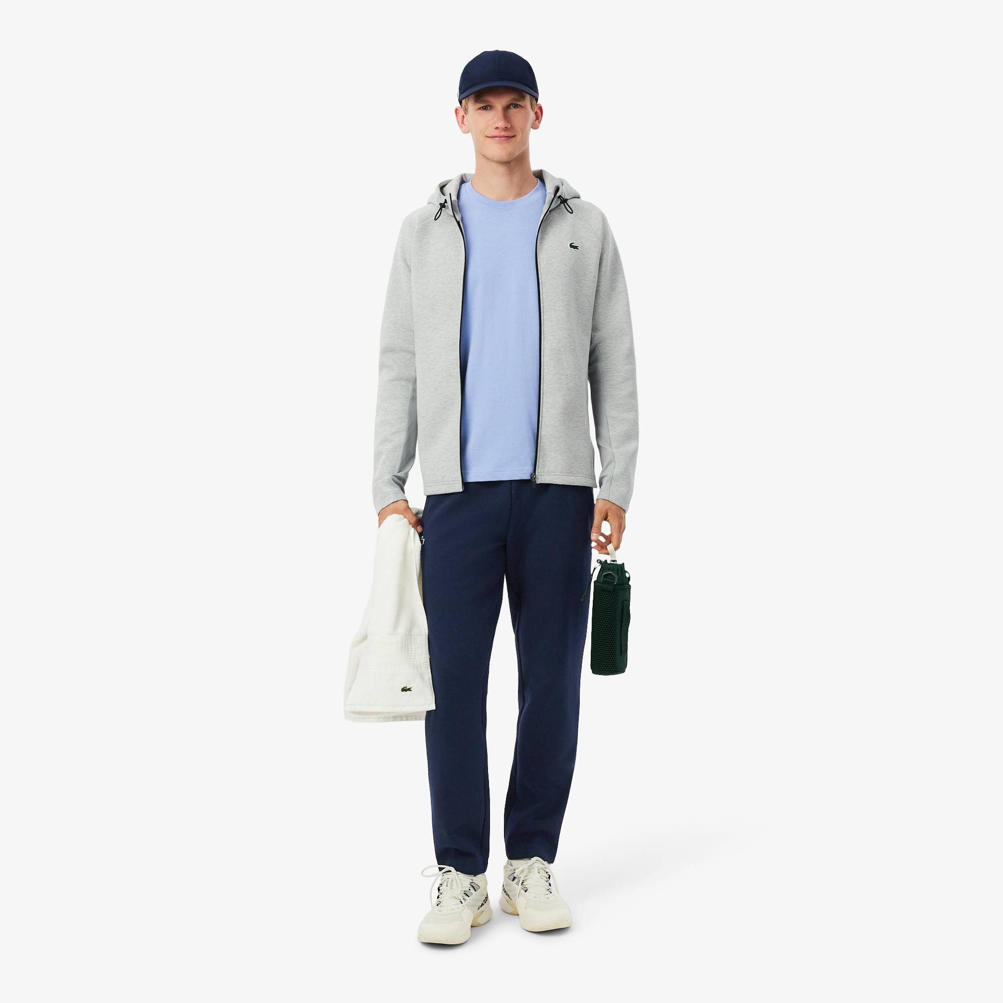 LACOSTE ブルー レギュラーフィット ジャージ US L Suéter Lacoste Masculino em Malha com Gola Redonda