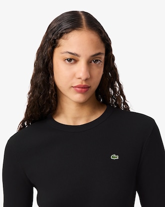 Remera De Algodón Acanalada Al Cuerpo