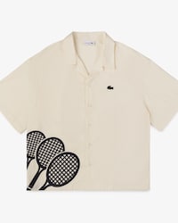Camisa estampada de manga curta com modelagem ampla