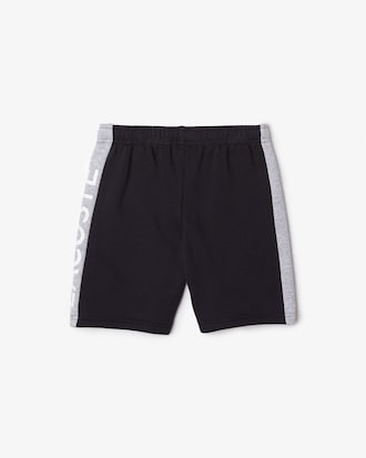 Short infantil Lacoste em algodão orgânico com listras coloridas