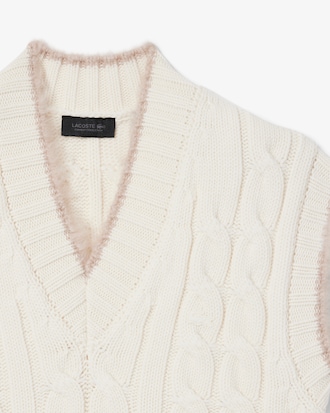 Colete de Malha de Lã com Cordões