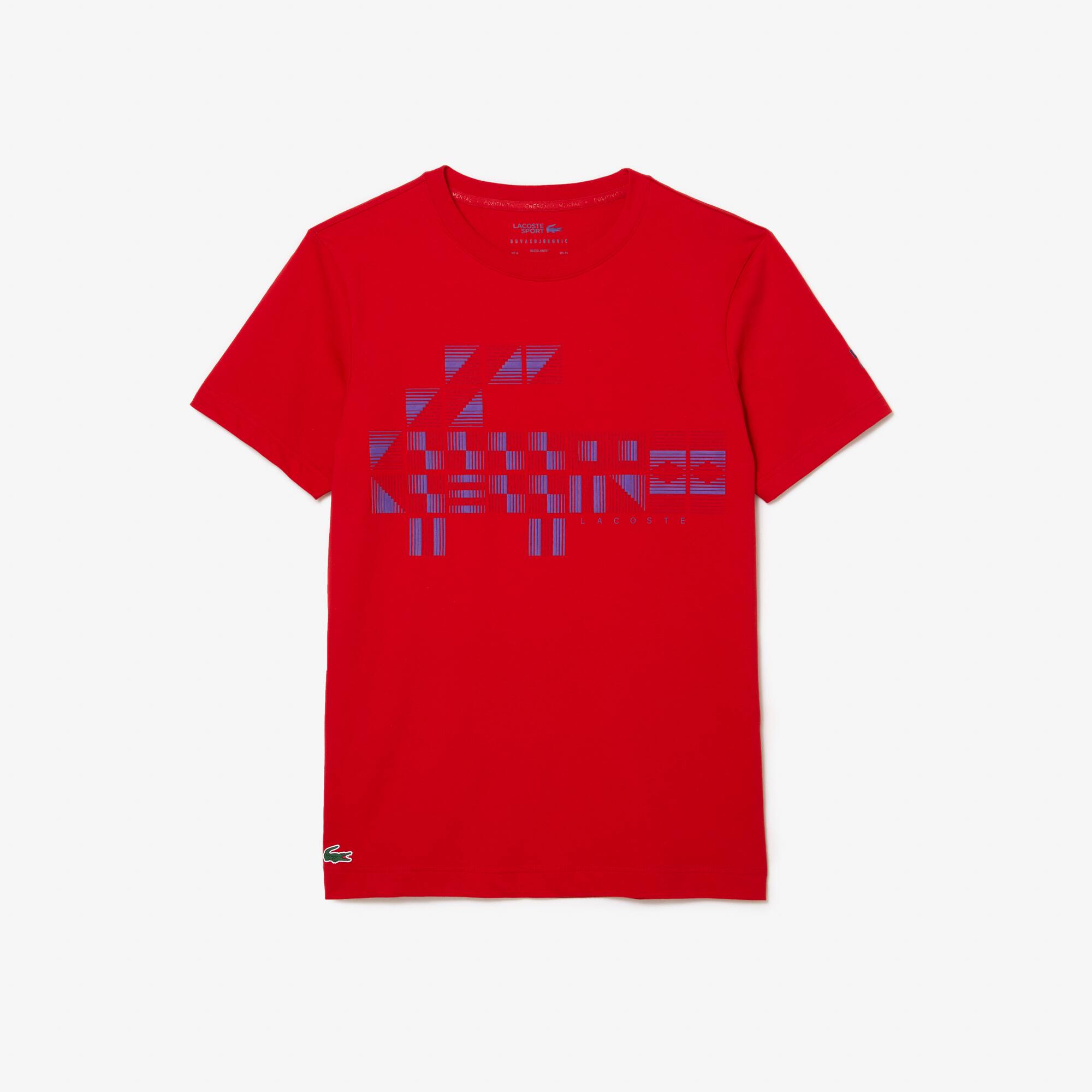Camiseta masculina Lacoste SPORT x Novak Djokovic estampada