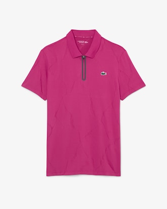Polo de tenis Ultra Dry con cocodrilo jacquard
