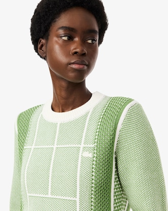 Su&eacute;ter Jacquard com Gr&aacute;fico de Quadra de T&ecirc;nis