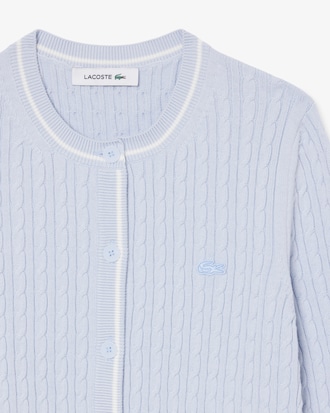 Striped Cable Knit Cardigan