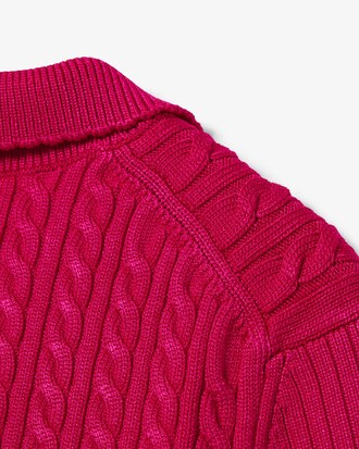 Su&eacute;ter com Gola Polo e Malha Tran&ccedil;ada