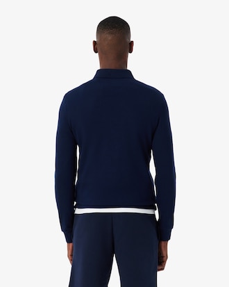 Polo Masculina Paris Manga Longa em Algod&atilde;o Piqu&eacute; com Stretch
