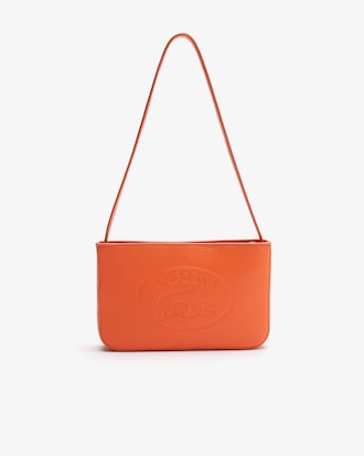 Bolsa de ombro feminina Croco Crew em couro granulado