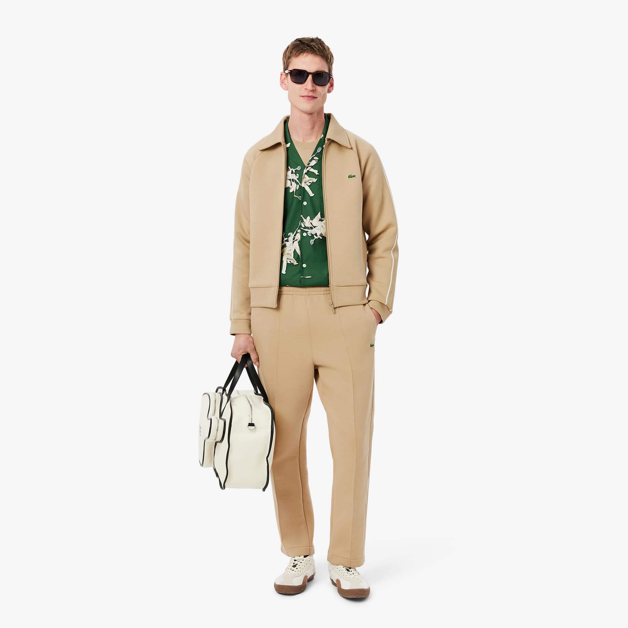Jaqueta Esportiva Masculina Lacoste com Ziper em Malha Dupla Face