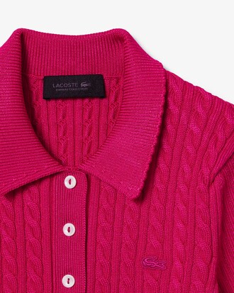 Su&eacute;ter com Gola Polo e Malha Tran&ccedil;ada