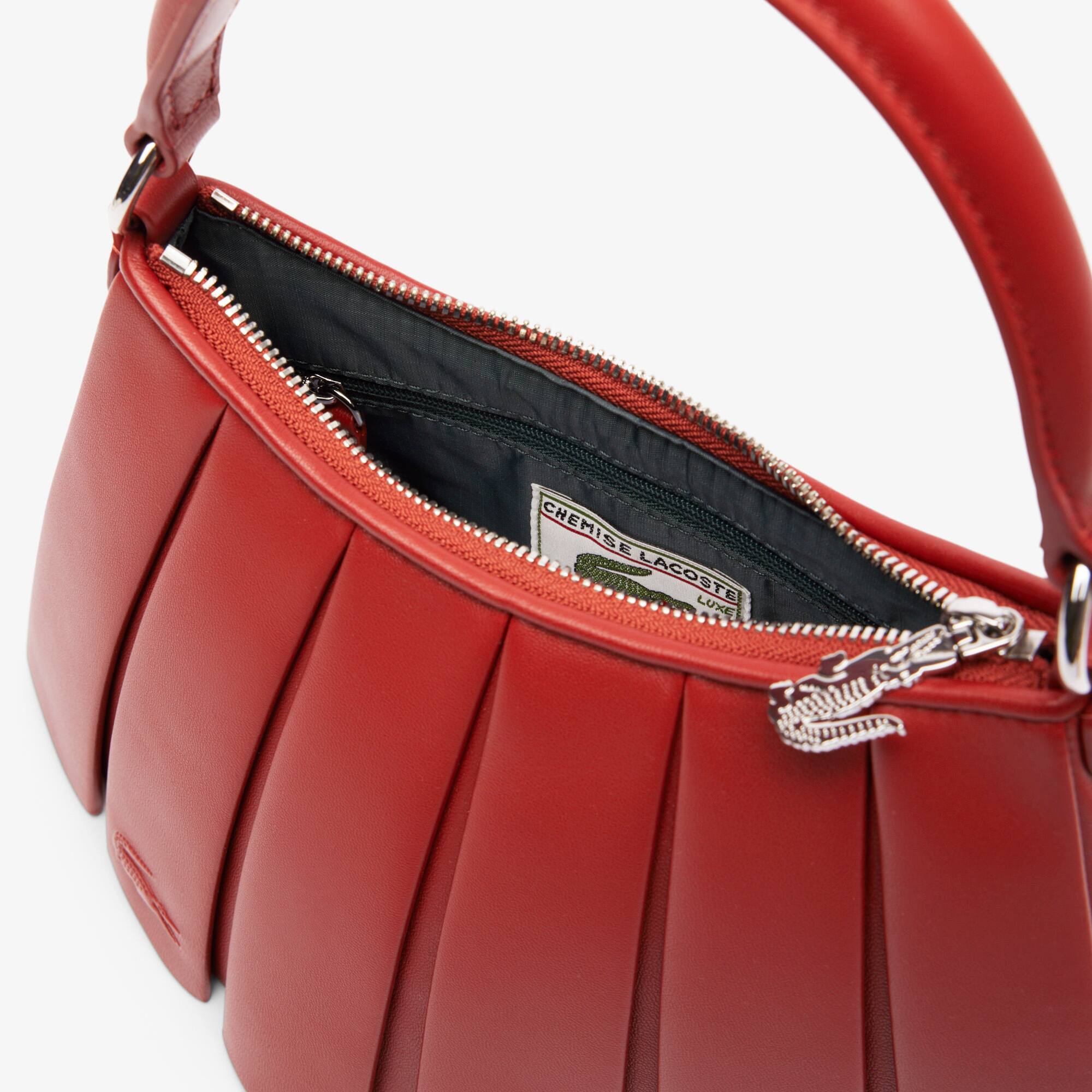 Bolsa Hobo Pequena Lenglen em Couro e Nylon Lacoste