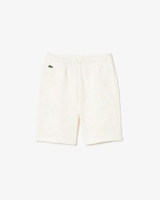 Bermuda Fleece com Motivo de Crocodilo