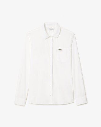 Camisa Slim Fit com Gola Canelada em Popeline