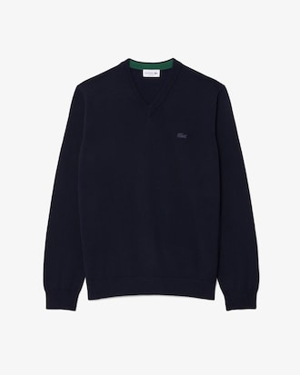 Su&eacute;ter de L&atilde; Merino de Gola em V Monocrom&aacute;tico