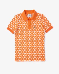 Polo feminina Lacoste L!VE Slim Fit em jacquard com design vintage