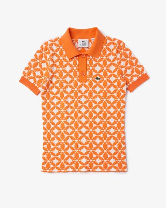 Polo feminina Lacoste L!VE Slim Fit em jacquard com design vintage