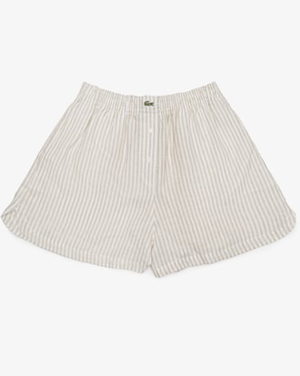 Bermuda de Lino Rayada Wide Fit