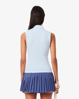 Camisa Polo para Tênis Sem Manga em Malha Elástica