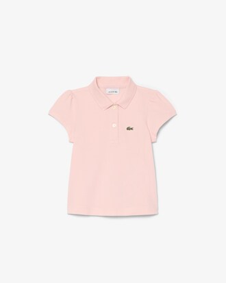 Camisa polo mini piqu&eacute; com gola scalloped