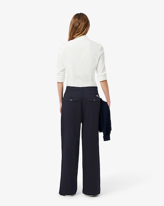 Calça Elásticas de Gabardine Chino, Ajuste Folgado