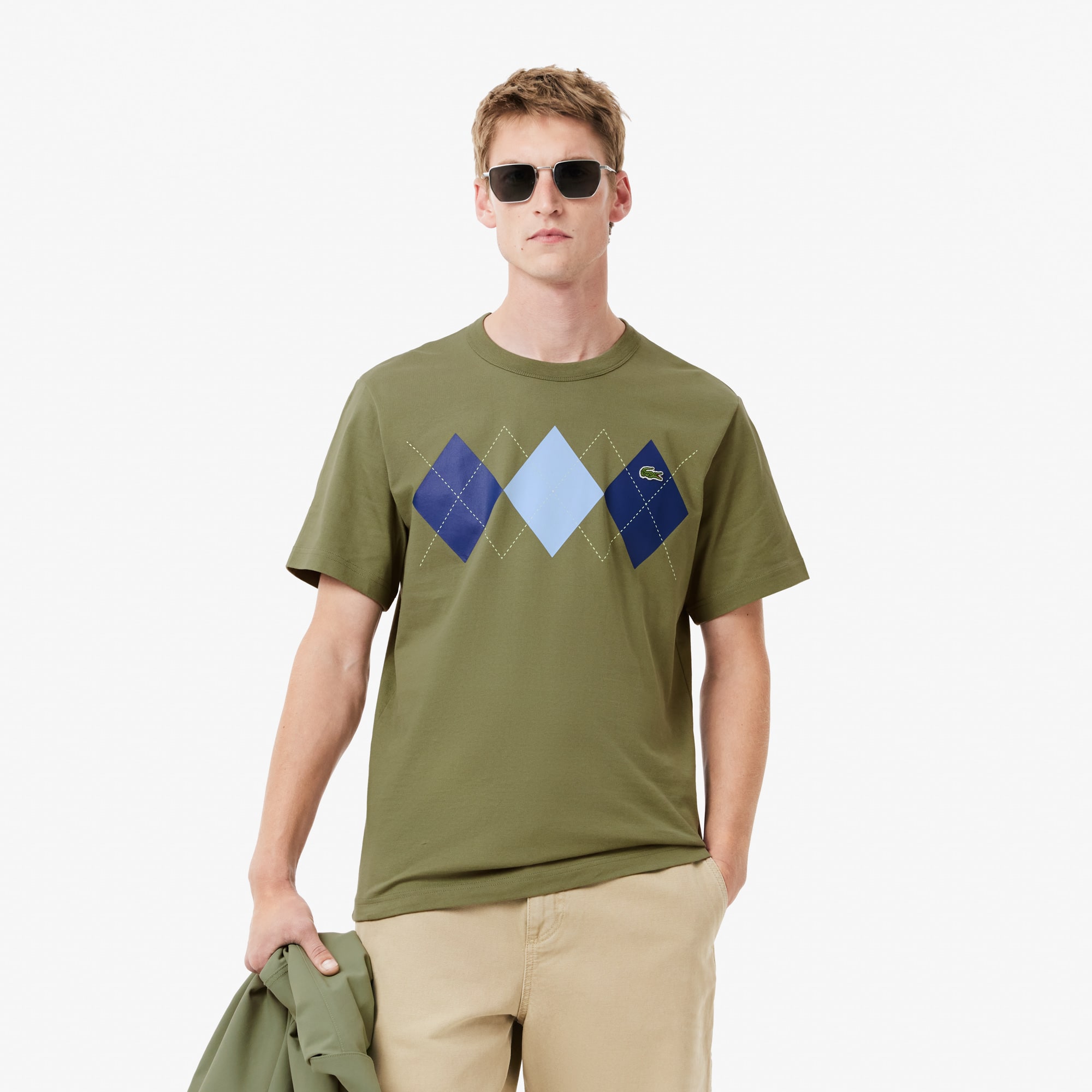 トップス houseonthehill L/S Tee (Argyle) Camiseta com Estampa Argyle em Algodão Pesado Lacoste